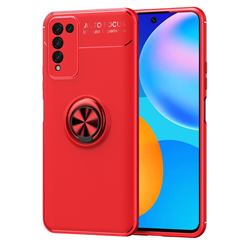 Auto Focus Invisible Ring Holder Soft Phone Case for Huawei Honor 10X Lite - Red