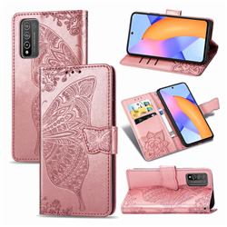 Embossing Mandala Flower Butterfly Leather Wallet Case for Huawei Honor 10X Lite - Rose Gold