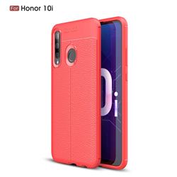 Luxury Auto Focus Litchi Texture Silicone TPU Back Cover for Huawei Honor 10i - Red