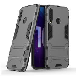 Armor Premium Tactical Grip Kickstand Shockproof Dual Layer Rugged Hard Cover for Huawei Honor 10i - Gray