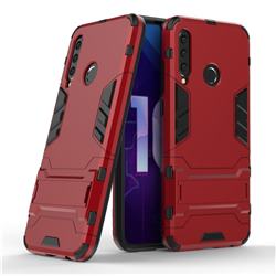 Armor Premium Tactical Grip Kickstand Shockproof Dual Layer Rugged Hard Cover for Huawei Honor 10i - Wine Red