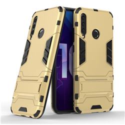 Armor Premium Tactical Grip Kickstand Shockproof Dual Layer Rugged Hard Cover for Huawei Honor 10i - Golden