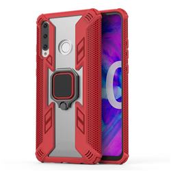 Predator Armor Metal Ring Grip Shockproof Dual Layer Rugged Hard Cover for Huawei Honor 10i - Red