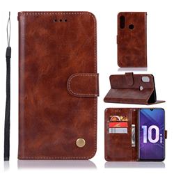 Luxury Retro Leather Wallet Case for Huawei Honor 10i - Brown