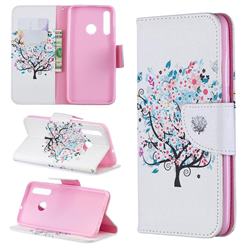 Colorful Tree Leather Wallet Case for Huawei Honor 10i