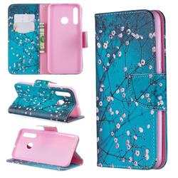 Blue Plum Leather Wallet Case for Huawei Honor 10i