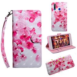 Peach Blossom 3D Painted Leather Wallet Case for Huawei Honor 10i