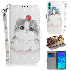 Cute Tomato Cat 3D Painted Leather Wallet Phone Case for Huawei Honor 10i