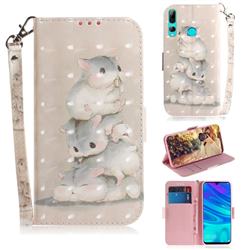 Three Squirrels 3D Painted Leather Wallet Phone Case for Huawei Honor 10i