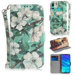 Watercolor Flower 3D Painted Leather Wallet Phone Case for Huawei Honor 10i