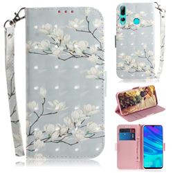 Magnolia Flower 3D Painted Leather Wallet Phone Case for Huawei Honor 10i