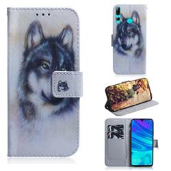 Snow Wolf PU Leather Wallet Case for Huawei Honor 10i