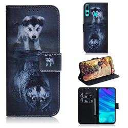 Wolf and Dog PU Leather Wallet Case for Huawei Honor 10i