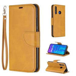 Classic Sheepskin PU Leather Phone Wallet Case for Huawei Honor 10i - Yellow