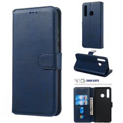 Retro Calf Matte Leather Wallet Phone Case for Huawei Honor 10i - Blue