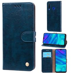 Luxury Retro Oil Wax PU Leather Wallet Phone Case for Huawei Honor 10i - Sapphire