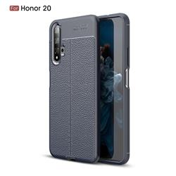 Luxury Auto Focus Litchi Texture Silicone TPU Back Cover for Huawei Honor 20 - Dark Blue