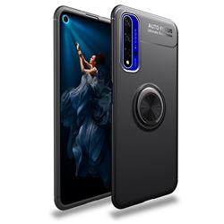 Auto Focus Invisible Ring Holder Soft Phone Case for Huawei Honor 20 - Black