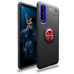 Auto Focus Invisible Ring Holder Soft Phone Case for Huawei Honor 20 - Black Red