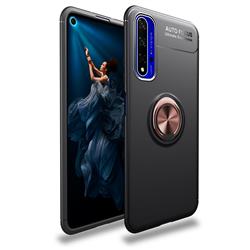 Auto Focus Invisible Ring Holder Soft Phone Case for Huawei Honor 20 - Black Gold