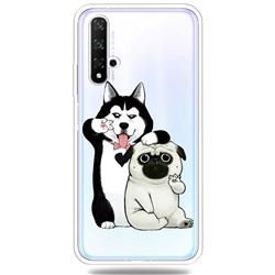 Selfie Dog Clear Varnish Soft Phone Back Cover for Huawei Honor 20