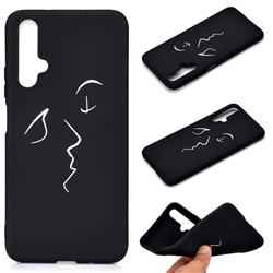 Smiley Chalk Drawing Matte Black TPU Phone Cover for Huawei Honor 20