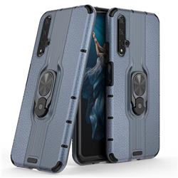 Alita Battle Angel Armor Metal Ring Grip Shockproof Dual Layer Rugged Hard Cover for Huawei Honor 20 - Blue