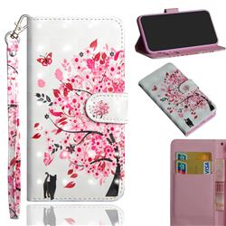 Tree and Cat 3D Painted Leather Wallet Case for Huawei Honor 20