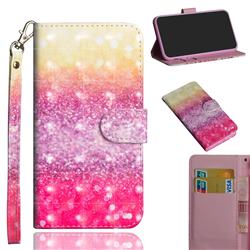 Gradient Rainbow 3D Painted Leather Wallet Case for Huawei Honor 20