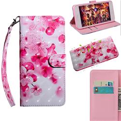 Peach Blossom 3D Painted Leather Wallet Case for Huawei Honor 20
