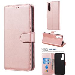 Retro Calf Matte Leather Wallet Phone Case for Huawei Honor 20 - Pink