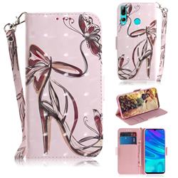Butterfly High Heels 3D Painted Leather Wallet Phone Case for Huawei Honor 20 Lite
