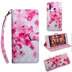 Peach Blossom 3D Painted Leather Wallet Case for Huawei Honor 20 Lite
