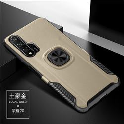 Knight Armor Anti Drop PC + Silicone Invisible Ring Holder Phone Cover for Huawei Honor 20 Pro - Champagne