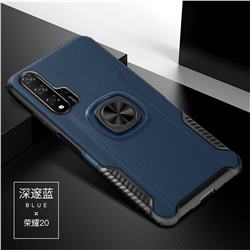 Knight Armor Anti Drop PC + Silicone Invisible Ring Holder Phone Cover for Huawei Honor 20 Pro - Sapphire