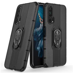 Alita Battle Angel Armor Metal Ring Grip Shockproof Dual Layer Rugged Hard Cover for Huawei Honor 20 Pro - Black