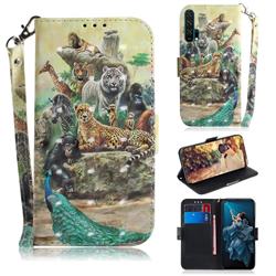 Beast Zoo 3D Painted Leather Wallet Phone Case for Huawei Honor 20 Pro