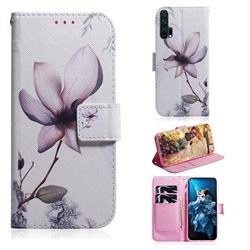 Magnolia Flower PU Leather Wallet Case for Huawei Honor 20 Pro
