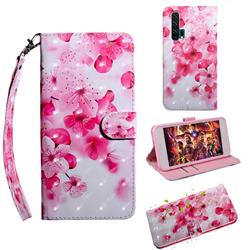 Peach Blossom 3D Painted Leather Wallet Case for Huawei Honor 20 Pro