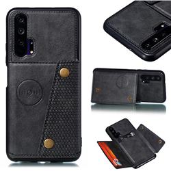 Retro Multifunction Card Slots Stand Leather Coated Phone Back Cover for Huawei Honor 20 Pro - Black