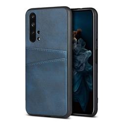 Simple Calf Card Slots Mobile Phone Back Cover for Huawei Honor 20 Pro - Blue