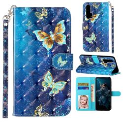 Rankine Butterfly 3D Leather Phone Holster Wallet Case for Huawei Honor 20 Pro