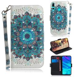 Peacock Mandala 3D Painted Leather Wallet Phone Case for Huawei Honor 20i