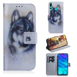 Snow Wolf PU Leather Wallet Case for Huawei Honor 20i
