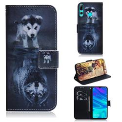 Wolf and Dog PU Leather Wallet Case for Huawei Honor 20i