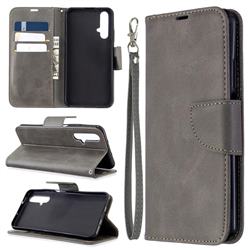 Classic Sheepskin PU Leather Phone Wallet Case for Huawei Honor 20s - Gray