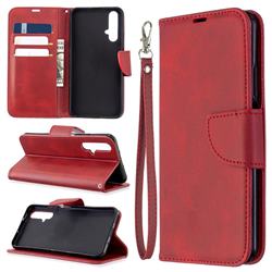 Classic Sheepskin PU Leather Phone Wallet Case for Huawei Honor 20s - Red