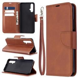 Classic Sheepskin PU Leather Phone Wallet Case for Huawei Honor 20s - Brown