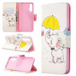 Umbrella Elephant Leather Wallet Case for Huawei Honor 20s
