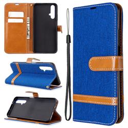 Jeans Cowboy Denim Leather Wallet Case for Huawei Honor 20s - Sapphire